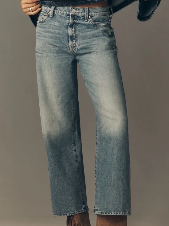 NWT MOTHER DENIM The Dodger Flood HR Straight Jean Folk Star - Picture 2 of 8